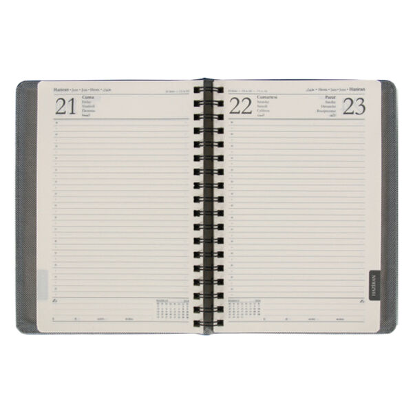 17,5x24 HEREKE GİZLİ SPİRALLİ AJANDA GRİ - 4