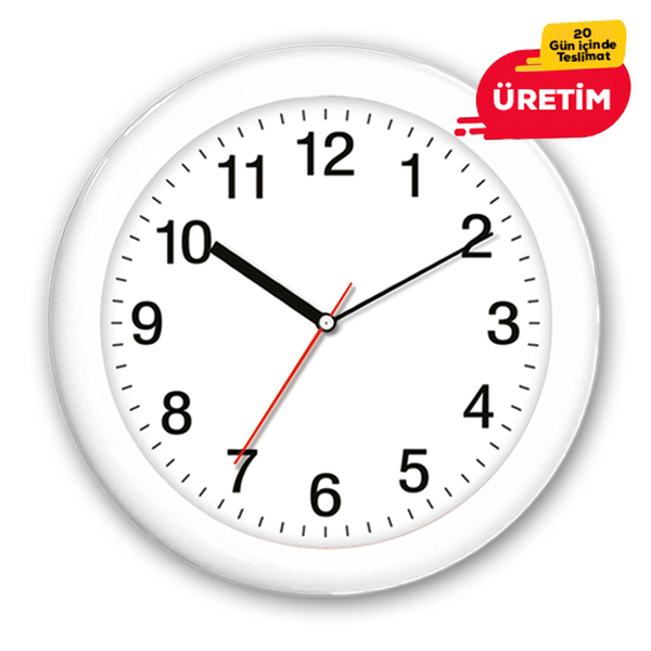 Promosyon EKO DUVAR SAATÝ BEYAZ (25 CM)