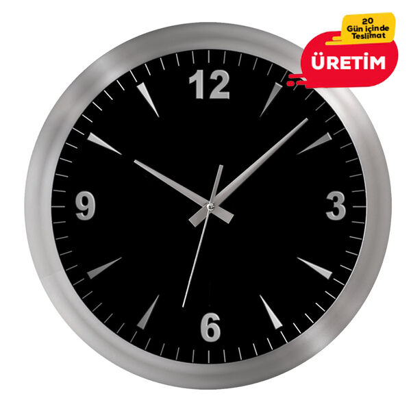 GALAKSİ DUVAR SAATİ GÜMÜŞ (38 CM) - 2