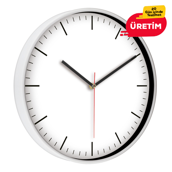 Promosyon RENGARENK DUVAR SAATÝ BEYAZ (38 CM)