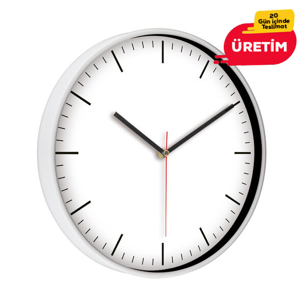 RENGARENK DUVAR SAATİ BEYAZ (33 CM) - 2