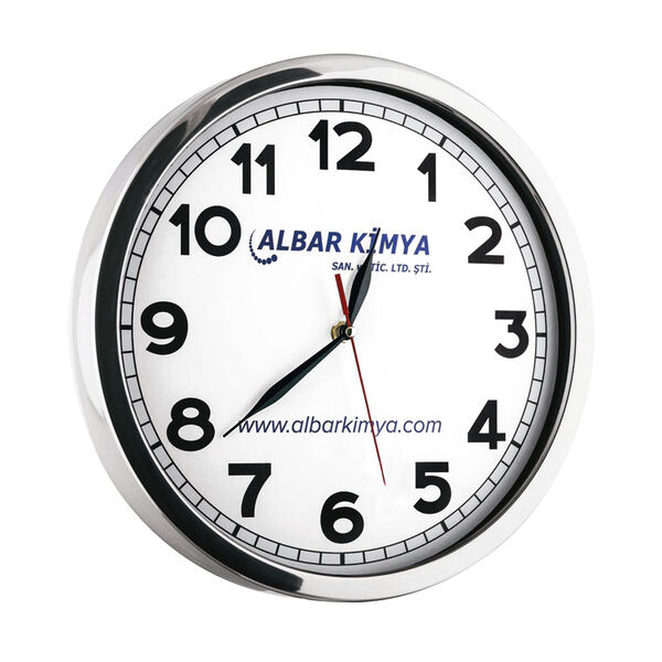 GLORY METAL DUVAR SAATİ BEYAZ (30 CM)