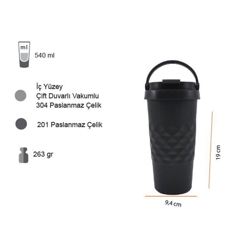 55590 - ÇİFT DUVARLI VAKUMLU TERMOS BARDAK 540 ML. - 2