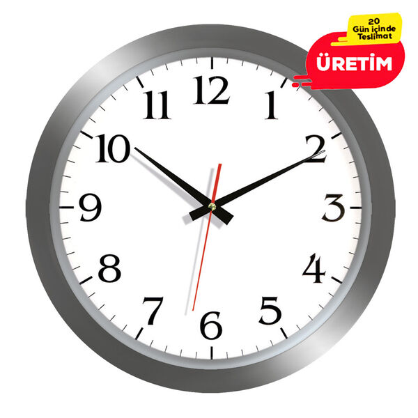 BELEK DUVAR SAATİ GÜMÜŞ (42 CM) - 2
