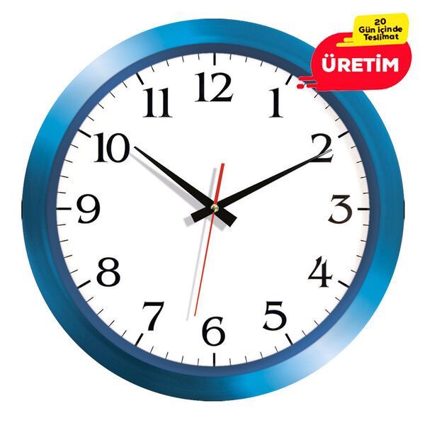 BELEK DUVAR SAATİ MAVİ (42 CM) - 2