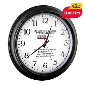OPAK DUVAR SAATİ SİYAH (46 CM) - 2