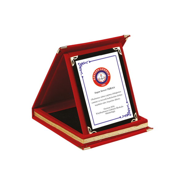 Promosyon 9x12 KADÝFE PLAKET KIRMIZI