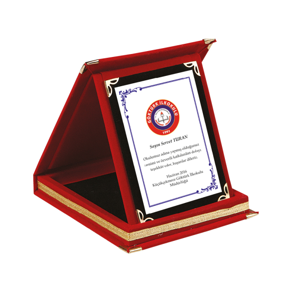 Promosyon 12x16 KADÝFE PLAKET KIRMIZI