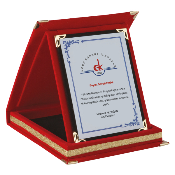Promosyon 15x20 KADÝFE PLAKET KIRMIZI
