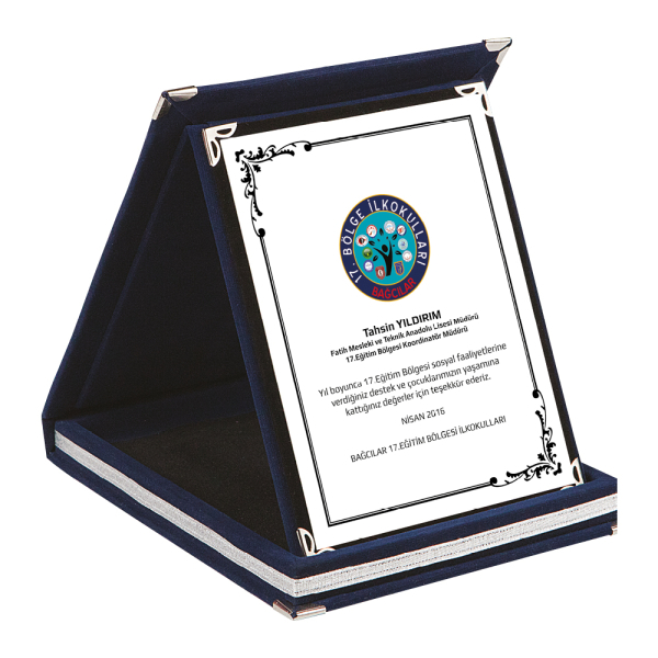 Promosyon 15x20 KADÝFE PLAKET LACÝVERT