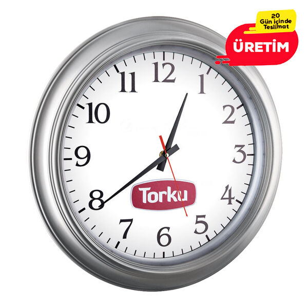 YAĞMUR DUVAR SAATİ GÜMÜŞ (42 CM)