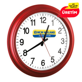 YAĞMUR DUVAR SAATİ KIRMIZI (42 CM) - 2